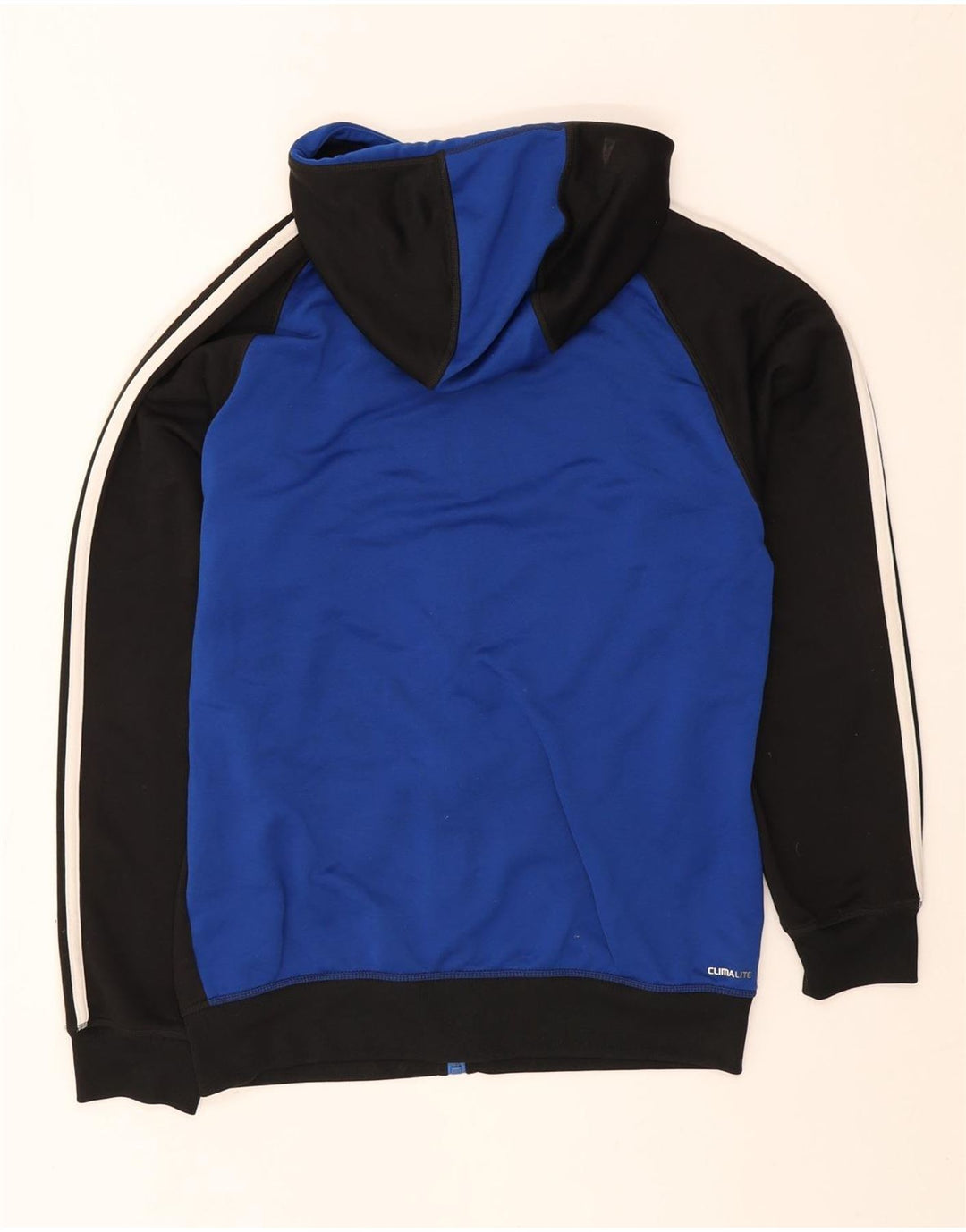Maglione con cappuccio e zip Adidas Climalite da uomo, poliestere color block medio nero