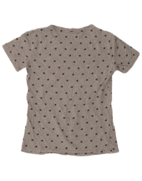 T-shirt grafica da donna CHAMPION Top UK 12 Cotone grigio medio