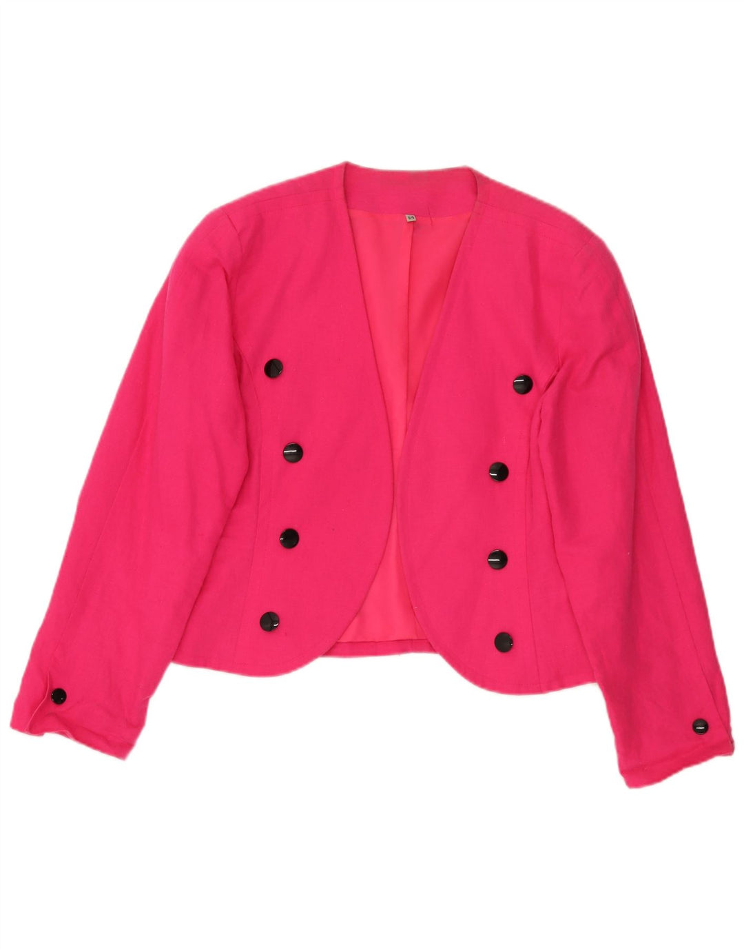 Giacca blazer aperta da donna vintage EU 44 grande lino rosa