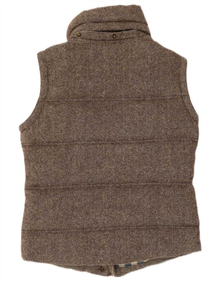 Gilet imbottito da donna Jack Wills UK 8 piccolo in lana screziata marrone