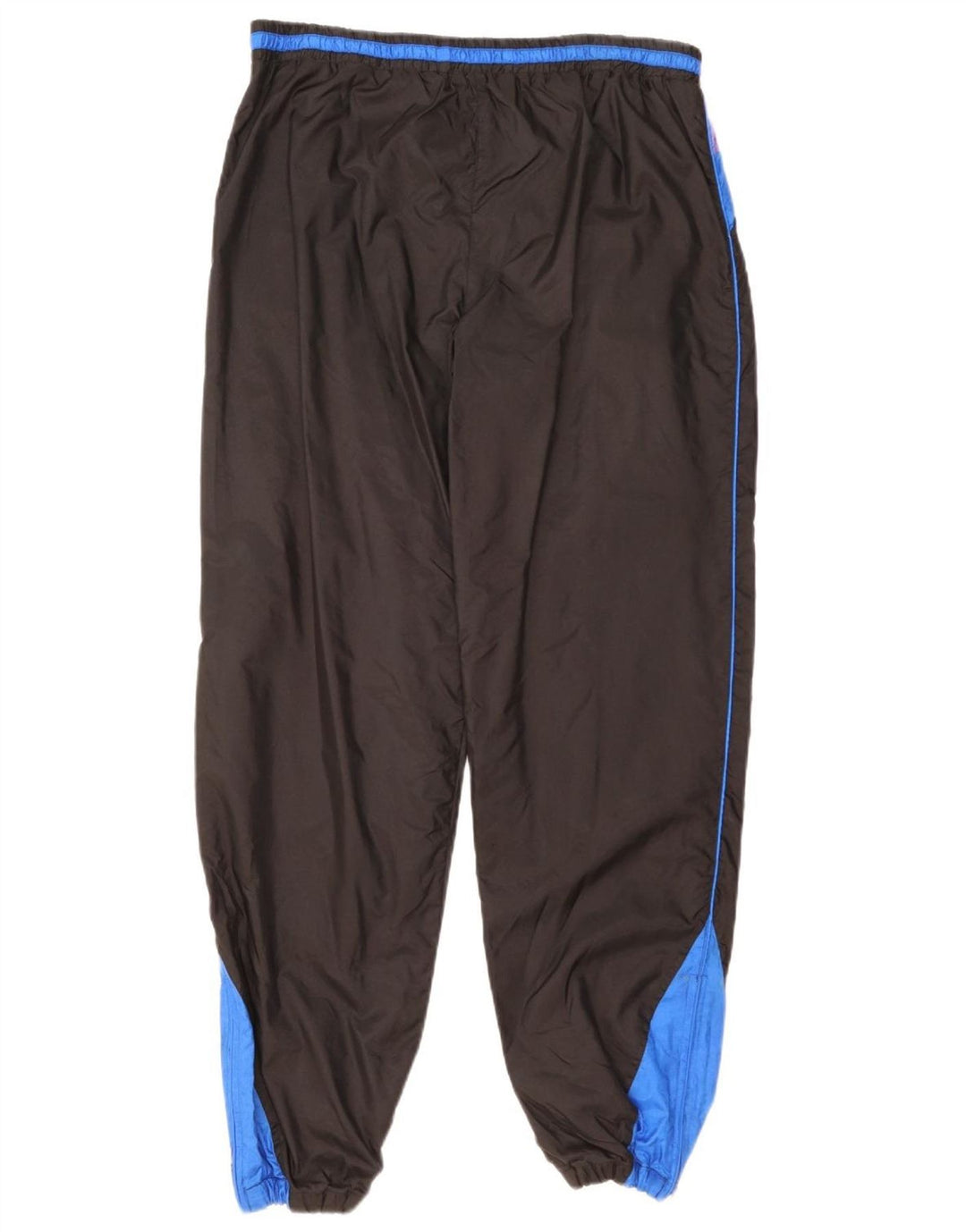 Pantaloni da tuta da uomo vintage da jogging in nylon color block medio nero