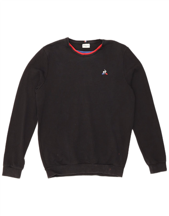 Felpa da uomo LE COQ SPORTIF Maglia media in cotone nero