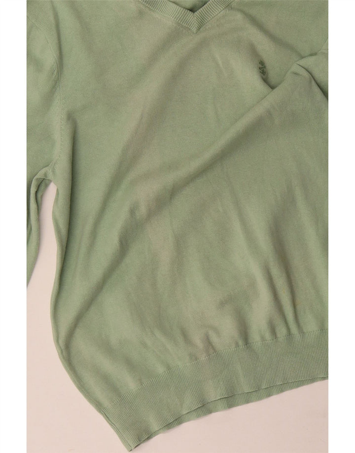 Maglione da uomo con scollo a V IZOD in cotone verde medio