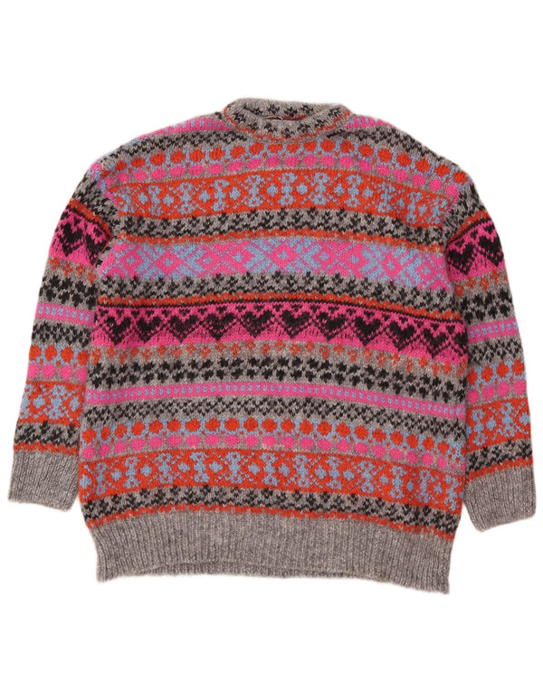 Maglione maglione girocollo da donna Zara UK 16 Large Fair Isle multicolore