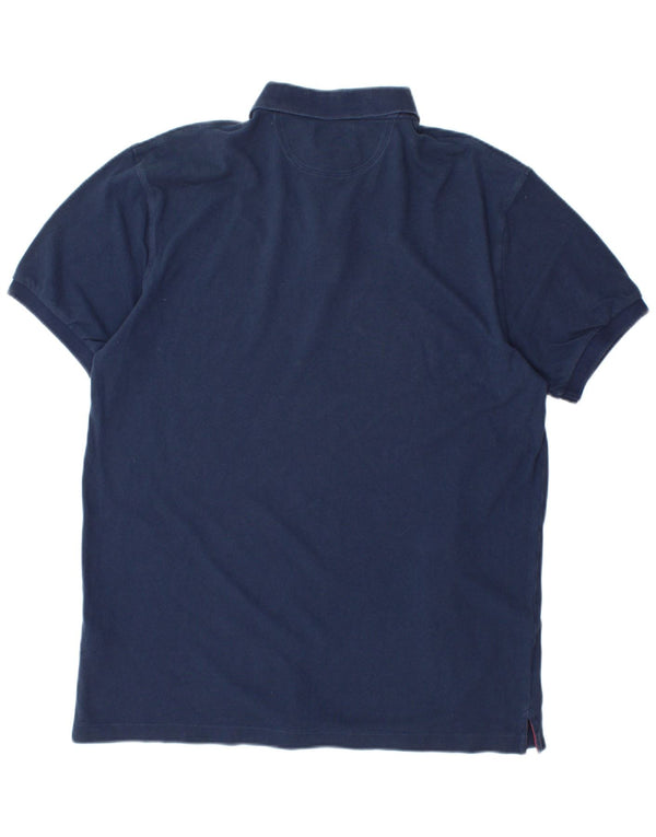 Polo da uomo con grafica classica vestibilità HACKETT, grande, in cotone blu navy