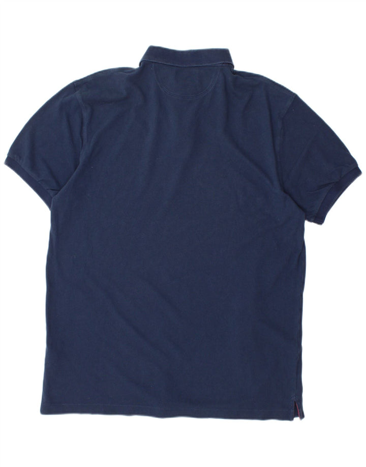 Polo da uomo con grafica classica vestibilità HACKETT, grande, in cotone blu navy