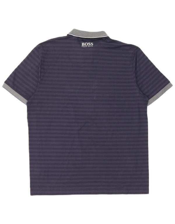 Polo Hugo Boss da uomo Martin Kaymer XL in cotone color block blu navy
