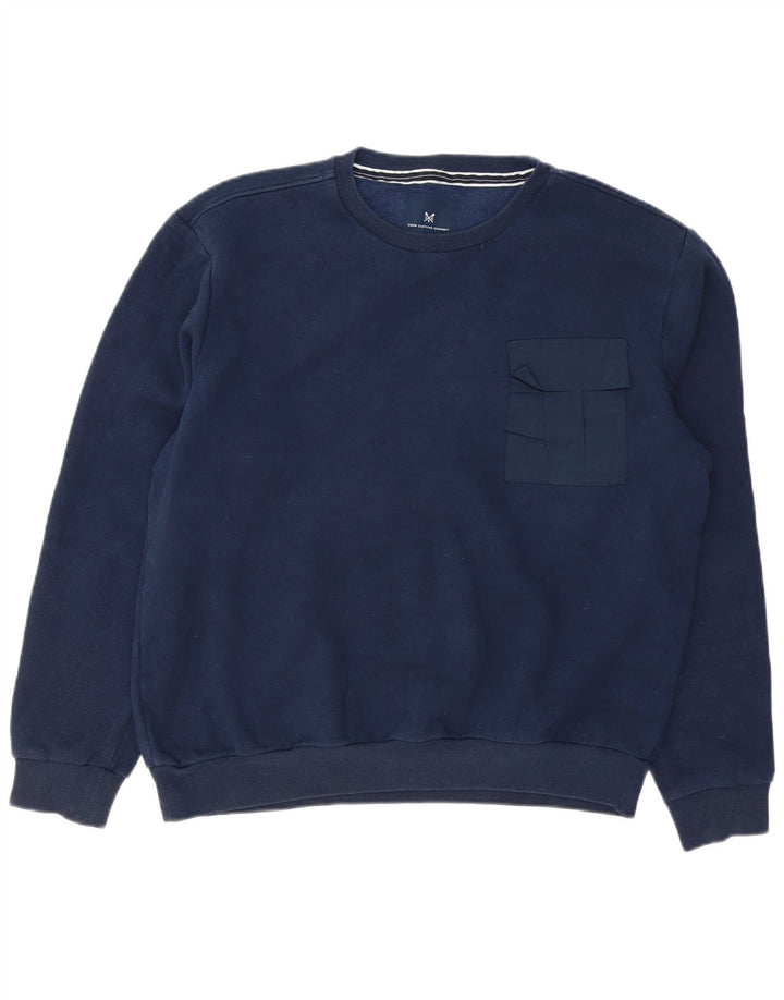 CREW CLOTHING Felpa da uomo Maglione grande in cotone blu navy