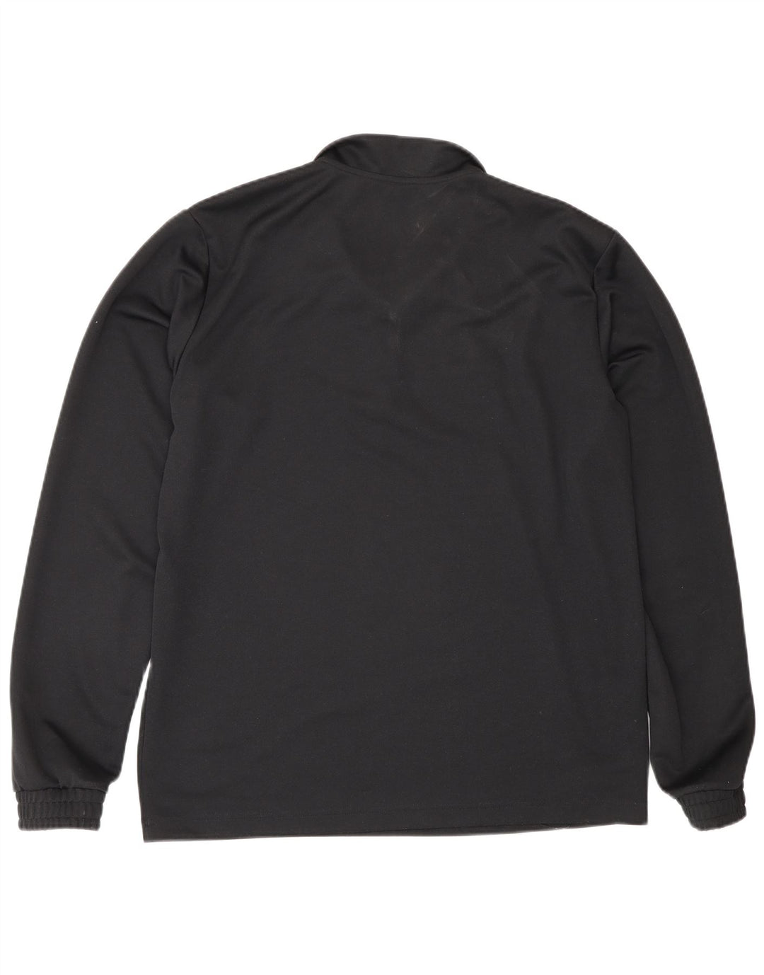 Adidas Uomo Zip Collo Top Manica Lunga Grande Nero Poliestere Sportivo