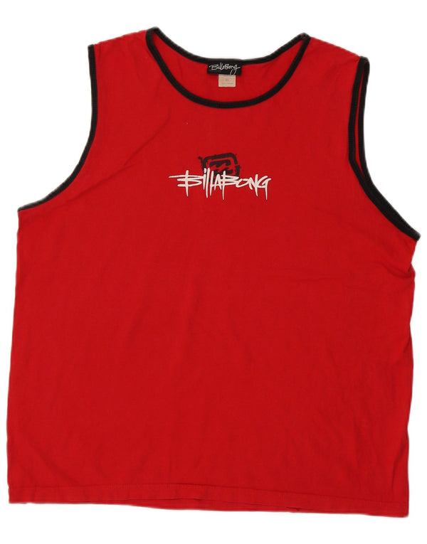 Canotta grafica da uomo Billabong XL in cotone rosso