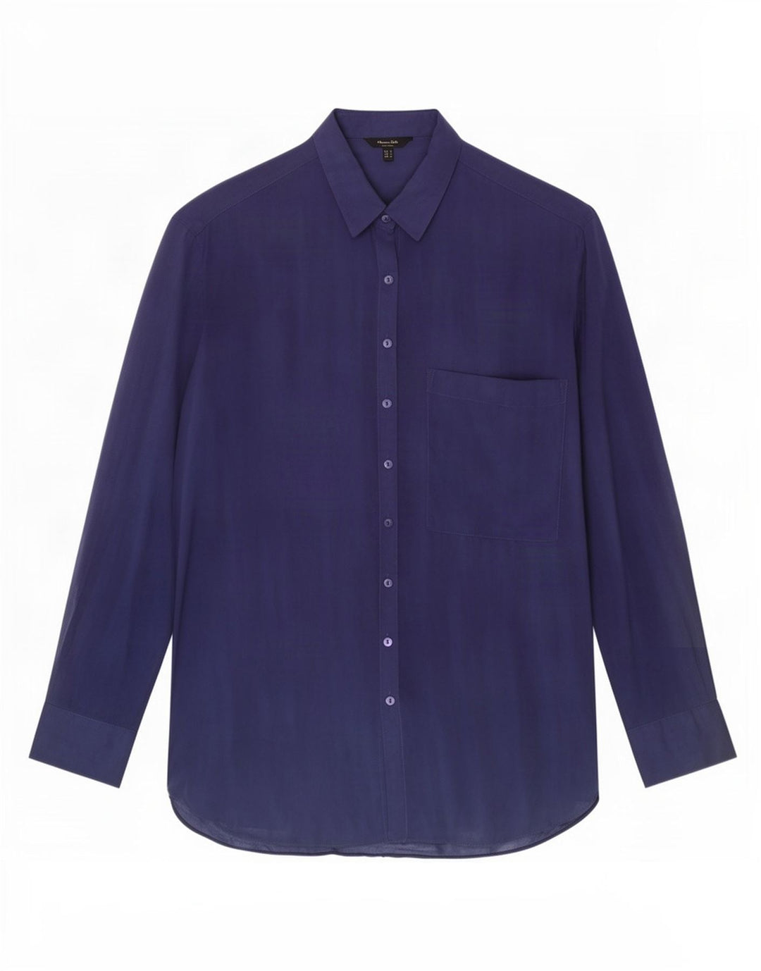 Camicia oversize lunga da donna di Massimo Dutti UK 10 Small Lyocell blu navy