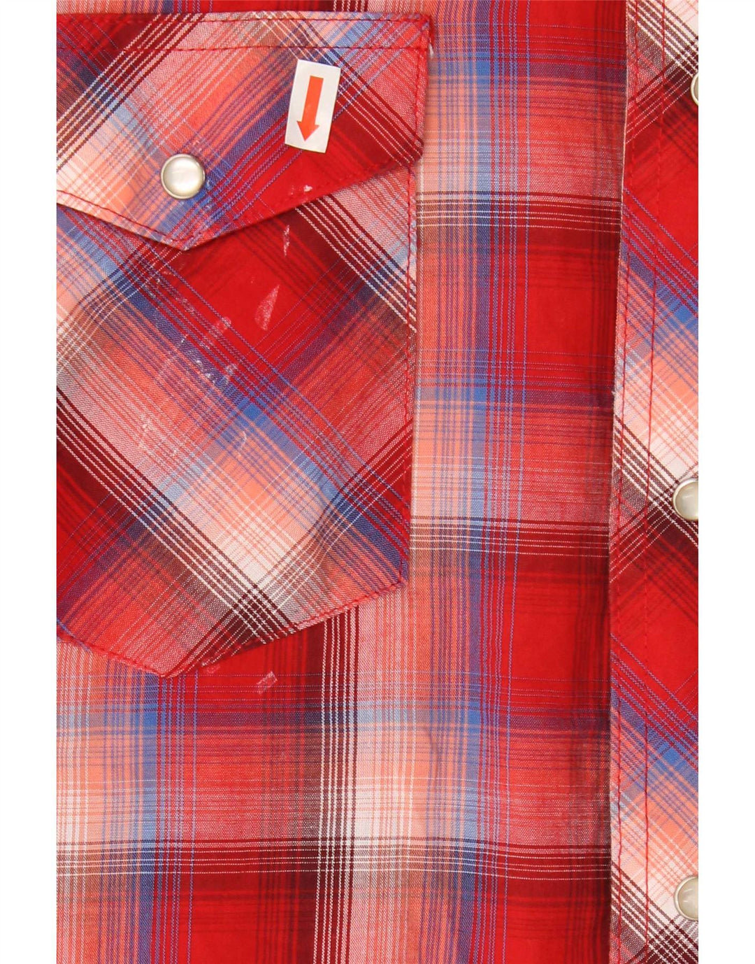 Camicia a maniche corte da uomo Wrangler in cotone a quadri rossi grandi
