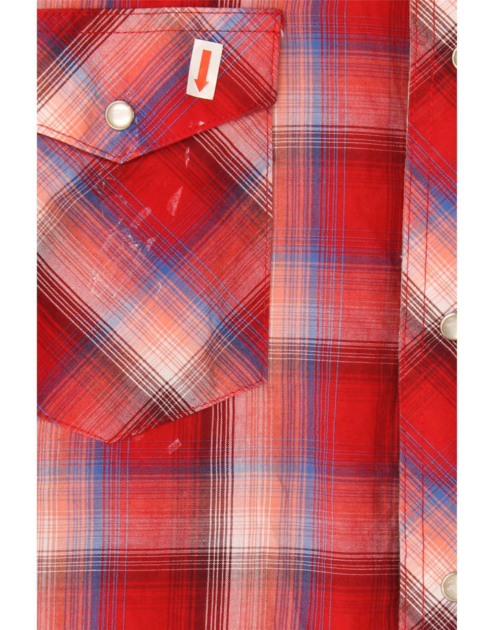 Camicia a maniche corte da uomo Wrangler in cotone a quadri rossi grandi