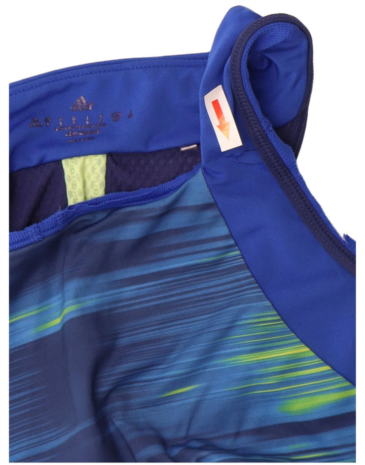 Canotta Adidas Climacool da donna UK 8/10 piccolo gessato blu