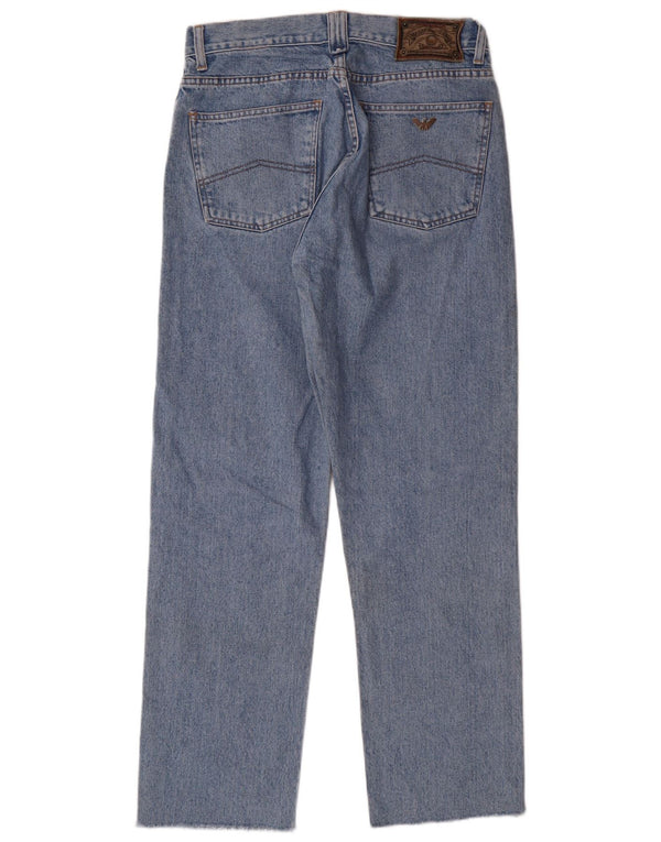 Jeans dritti da uomo a vita alta Armani W32 L29 cotone blu