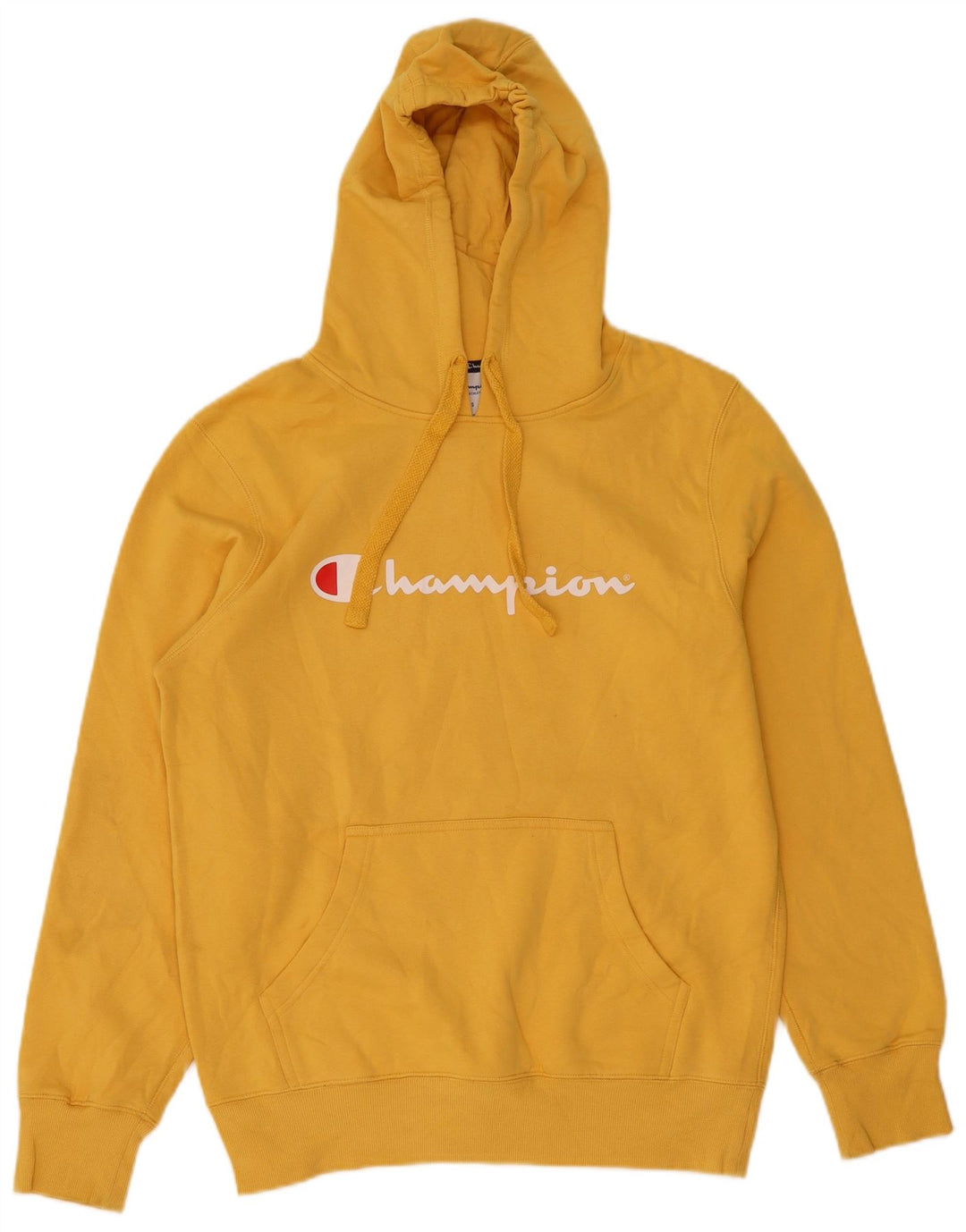 Maglione con cappuccio grafico da uomo CHAMPION piccolo giallo