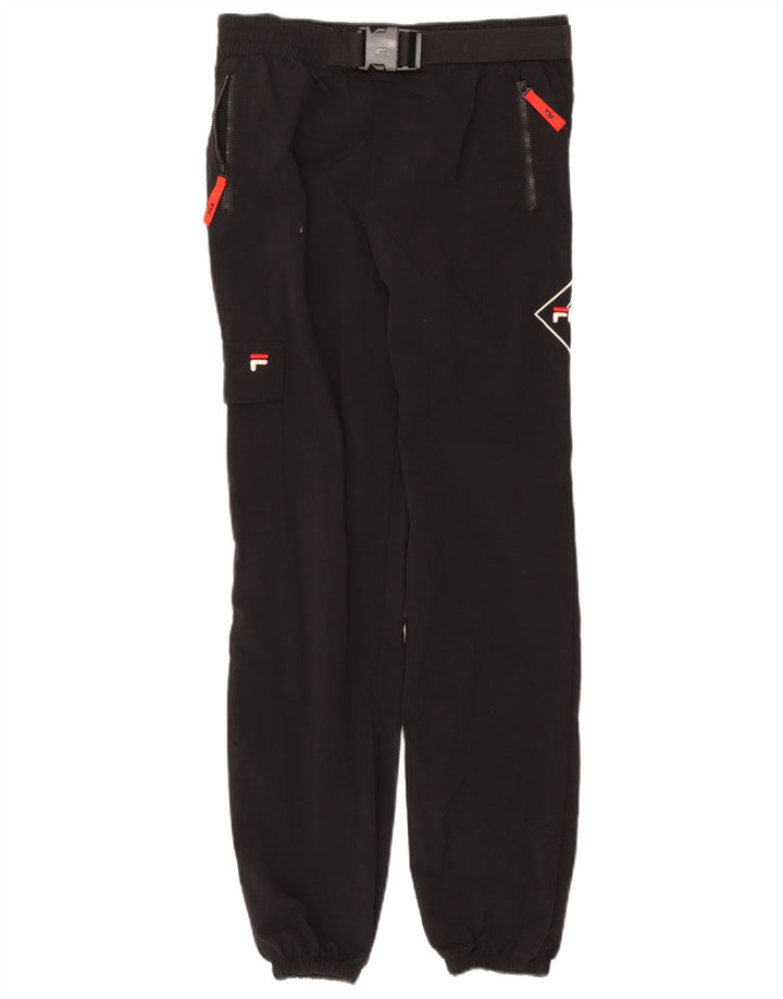 Pantaloni da tuta da uomo Fila con grafica grafica da jogging, nylon medio nero