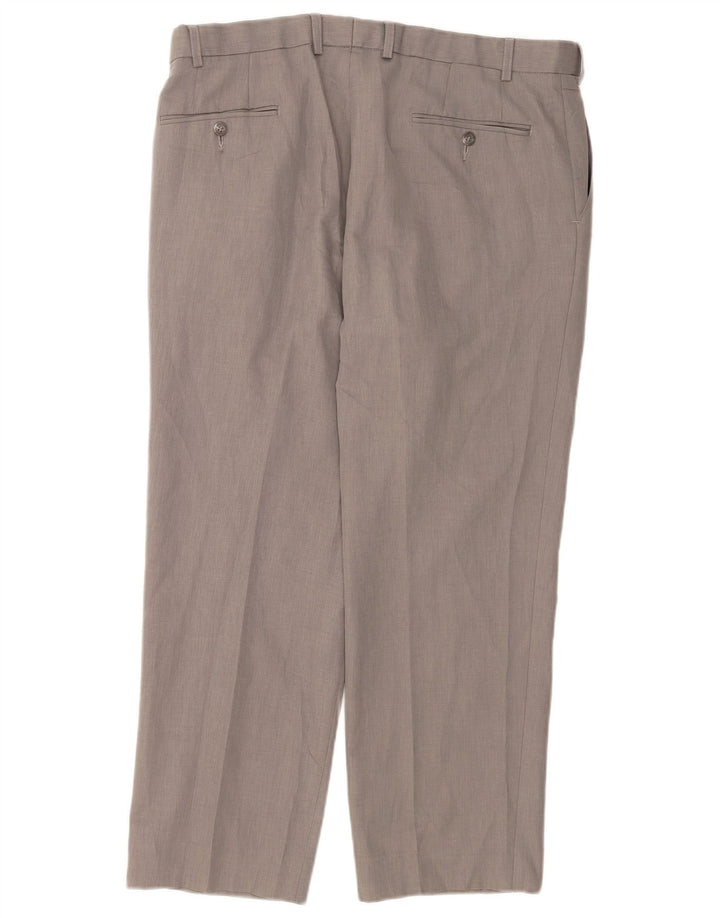 Pantaloni chino dritti da uomo Marks & Spencer W38 L28 poliestere grigio