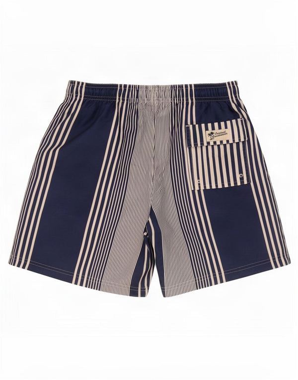 Pantaloncini da bagno da uomo Marks & Spencer grandi in poliestere a righe blu navy