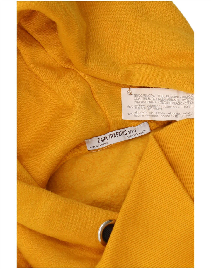 Maglione oversize con cappuccio da donna Zara UK 10 piccolo poliestere giallo