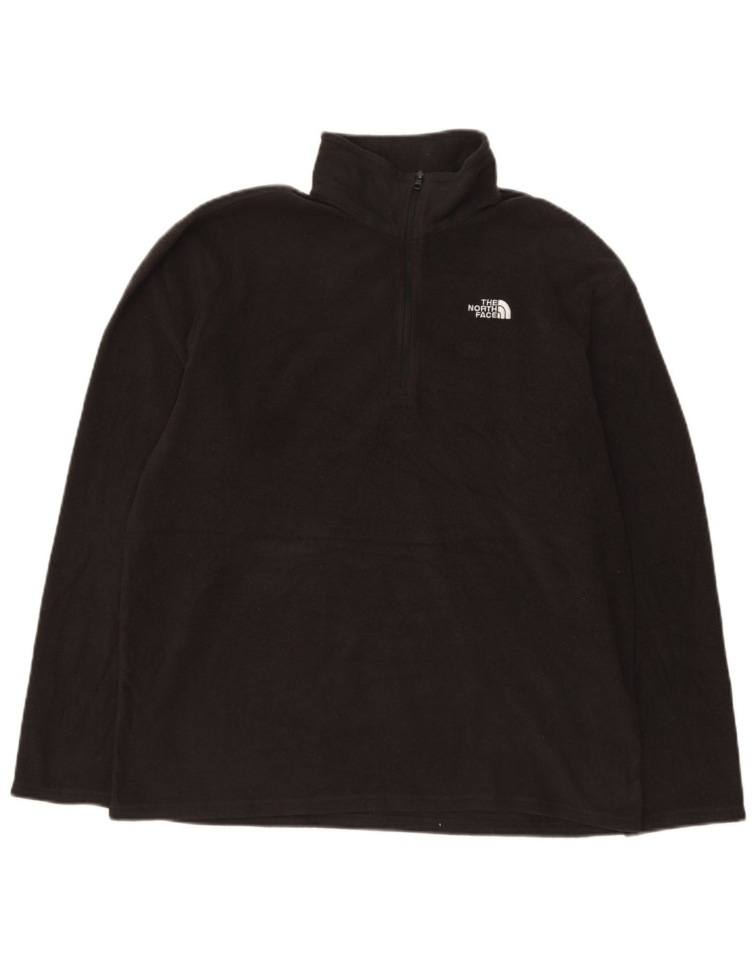 THE NORTH FACE Maglione in pile da uomo con zip e collo grande in poliestere nero