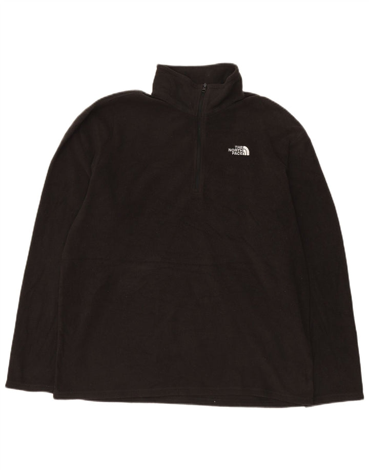 THE NORTH FACE Maglione in pile da uomo con zip e collo grande in poliestere nero
