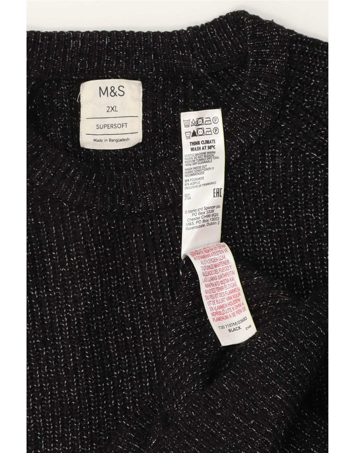 Maglione maglione girocollo da uomo Marks & Spencer 2XL poliammide screziato nero