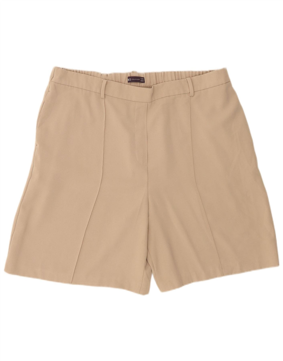 Pantaloncini chino da donna Marks & Spencer UK 20 2XL W42 Poliestere beige