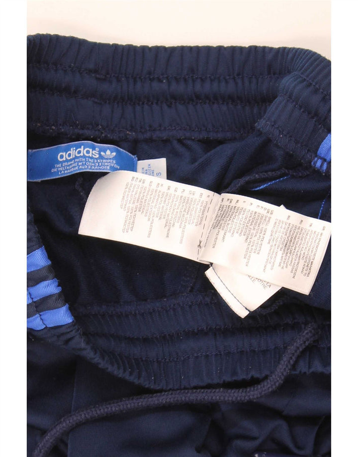 Pantaloni da tuta da uomo Adidas Small in poliestere blu navy