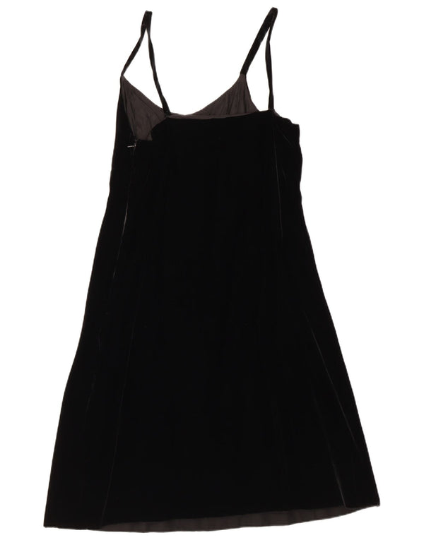 Abito sottoveste vintage da donna in velluto IT 48 XL Nero