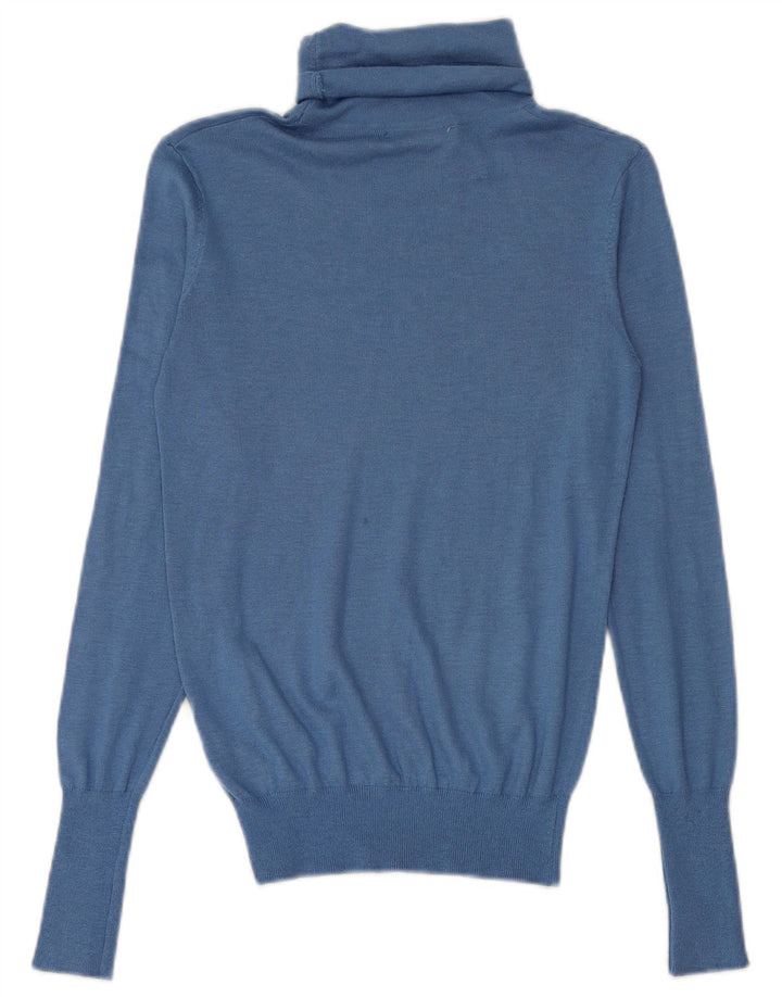 Maglione maglione a collo alto da donna Zara UK 10 piccolo blu modal
