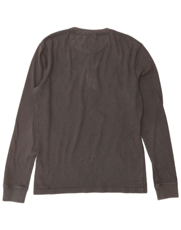 SUPERDRY Mens Top Long Sleeve Large Grey Cotton