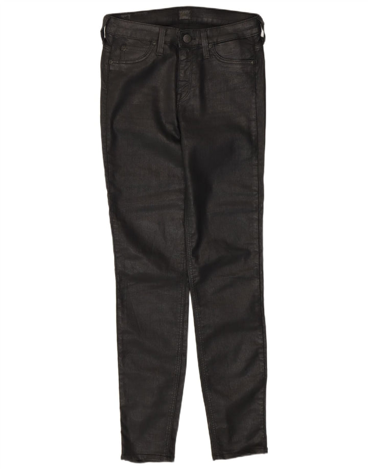 Pantaloni Jegging cerati da donna Lee W28 L29 cotone nero