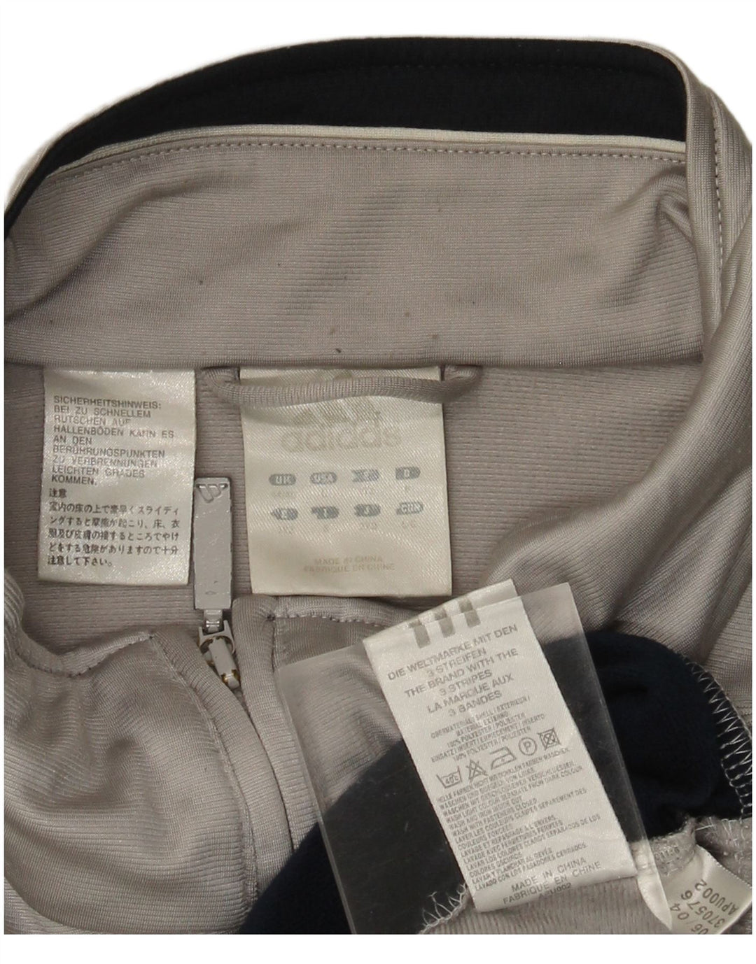 Giacca da tuta da uomo ADIDAS UK 44/46 Large Grigio Colourblock Poliestere