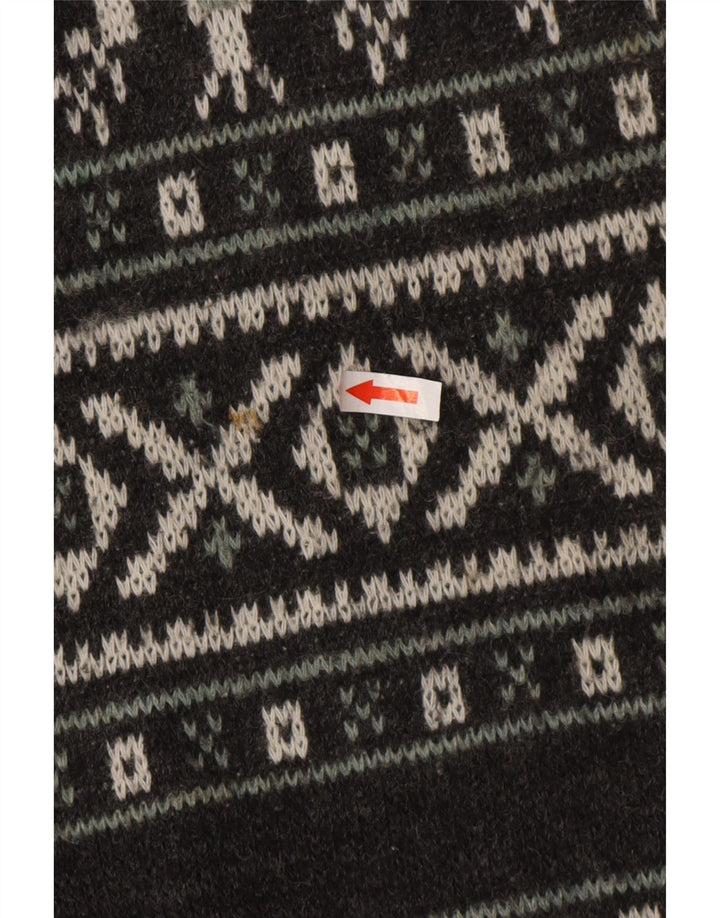 Maglione maglione girocollo da uomo Henry Scott grigio medio acrilico Fair Isle