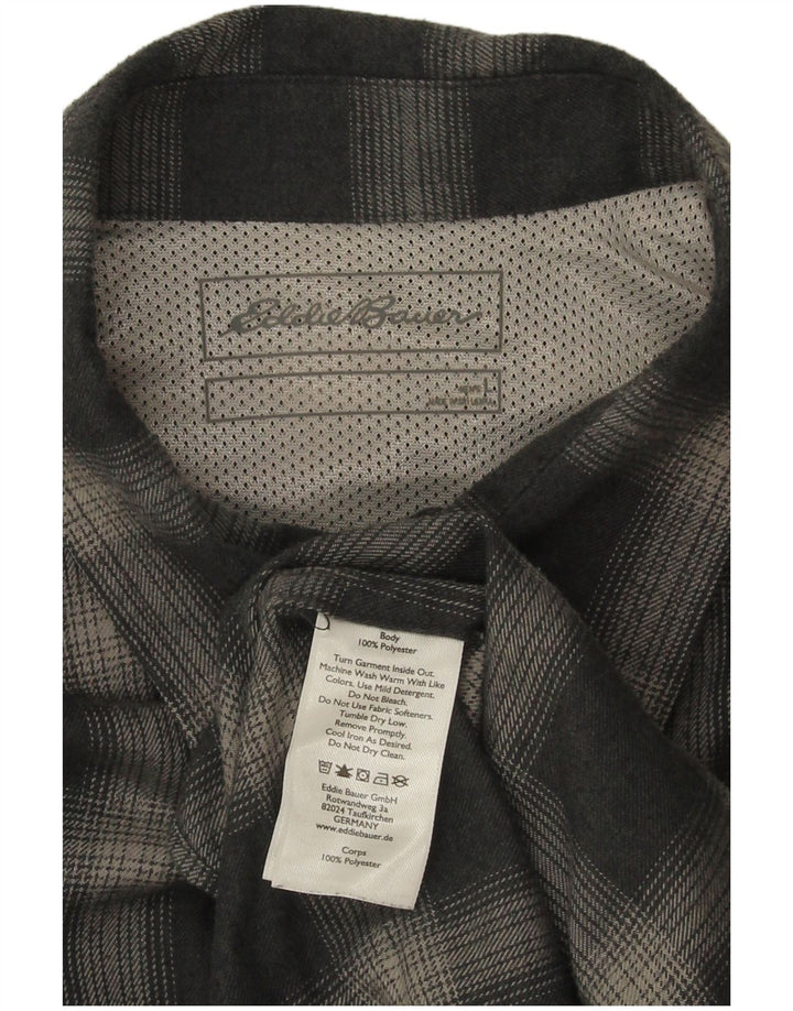 Eddie Bauer Camicia da uomo in flanella Grande poliestere a quadri blu navy