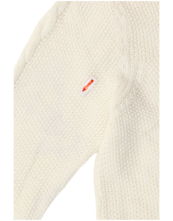 Maglione maglione con scollo a barca da donna Oasis UK 14 Cotone bianco medio