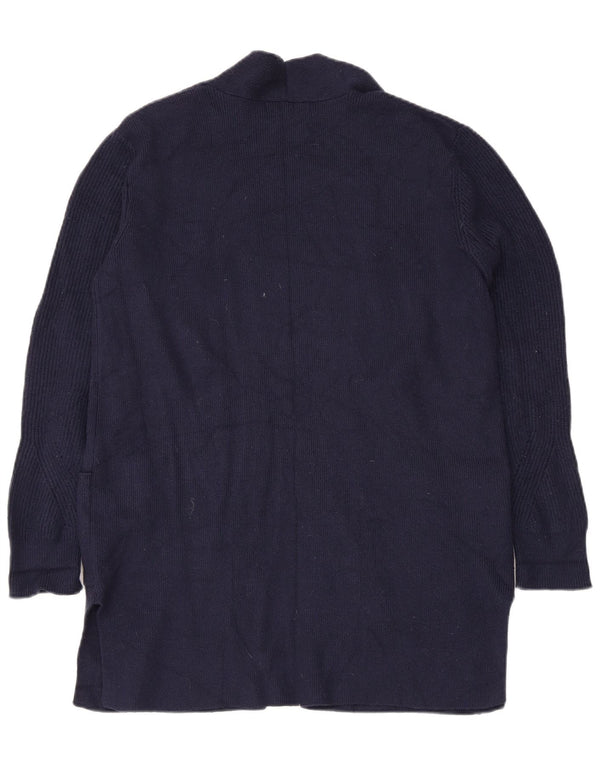 Maglione cardigan lungo da donna Marks & Spencer UK 12 medio blu navy