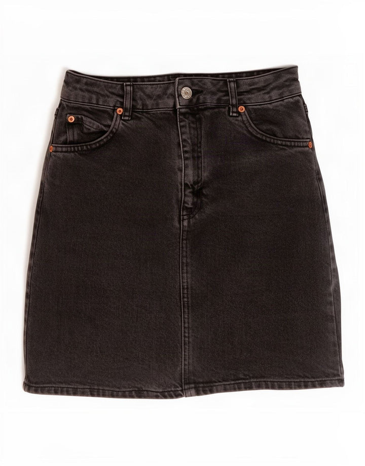 Mini gonna di jeans da donna Topshop W26 piccola in cotone nero