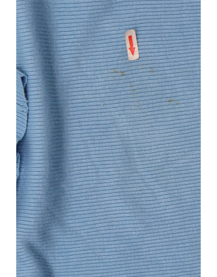 Top manica lunga da donna Marks & Spencer UK 18 XL viscosa blu