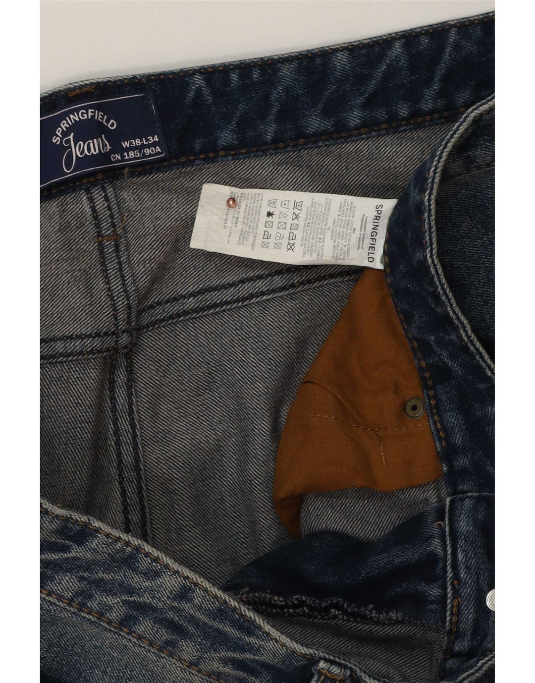 Jeans slim da uomo Springfield W38 L34 cotone blu