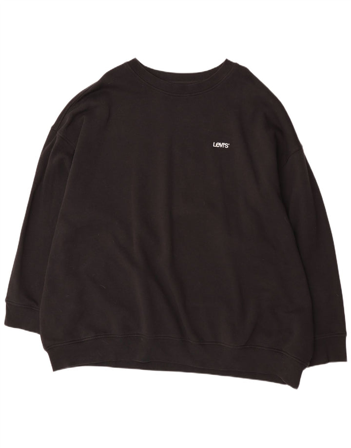 Levi's Uomo Felpa con vestibilità rilassata Maglione 5XL Cotone nero