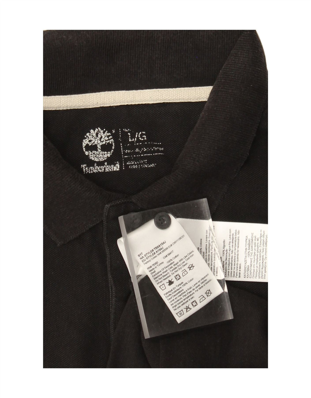 Polo da uomo Timberland grande in cotone nero