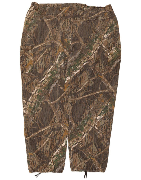 SHADOW BRANCH Pantaloni cargo affusolati da uomo 3XL W46 L32 Marrone Camouflage