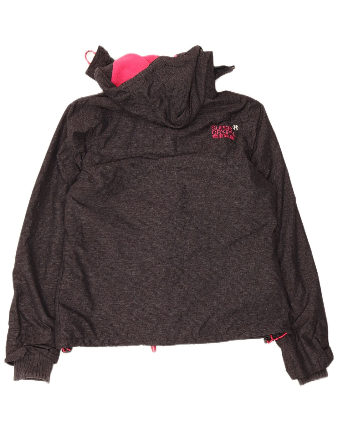 Giacca a vento con cappuccio da donna Superdry Windcheater UK 16 grande grigia