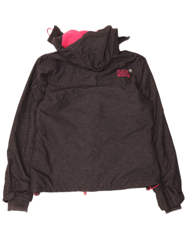 Giacca a vento con cappuccio da donna Superdry Windcheater UK 16 grande grigia
