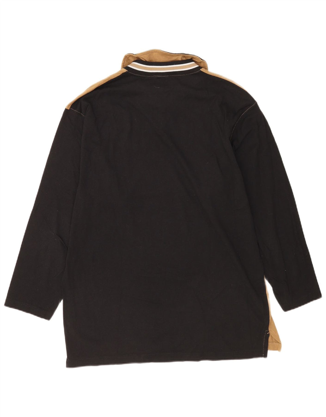 Champion Top da uomo con zip e collo a maniche lunghe in cotone color block beige