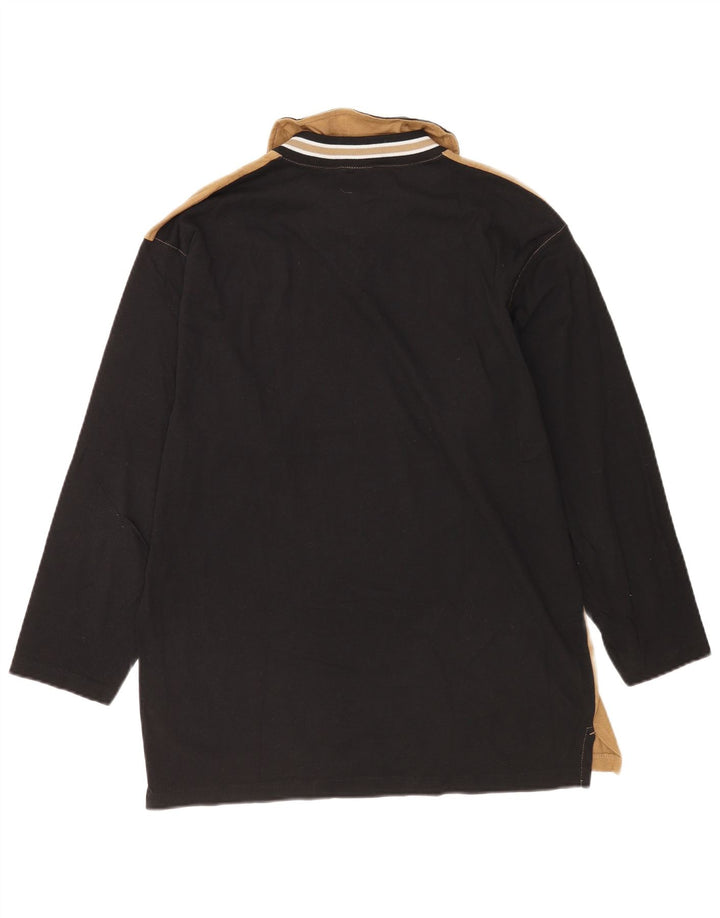 Champion Top da uomo con zip e collo a maniche lunghe in cotone color block beige