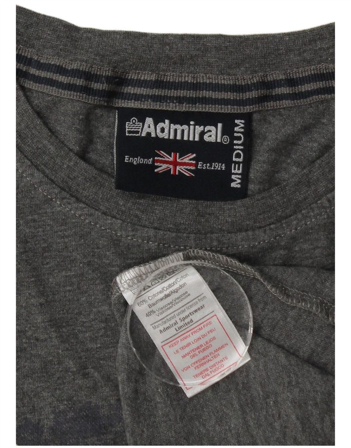 Top grafico da uomo Admiral a maniche lunghe in cotone screziato grigio medio