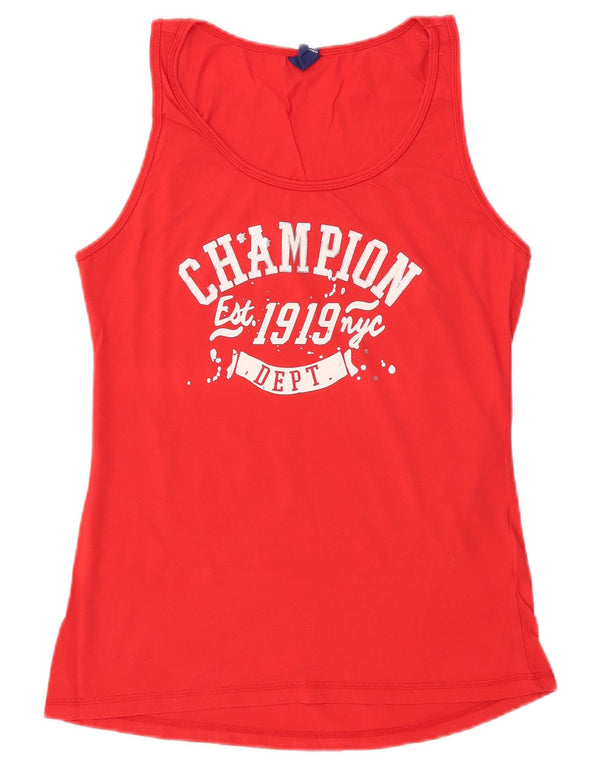 Canotta grafica da donna CHAMPION UK 20 2XL Cotone rosso